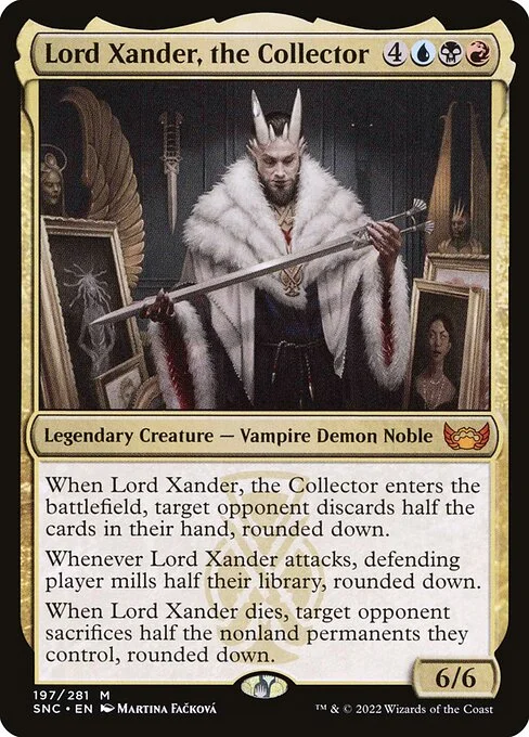 Lord Xander, the Collector, carta Magic di tipo Legendary Creature — Vampire Demon Noble illustrata da Martina Fačková