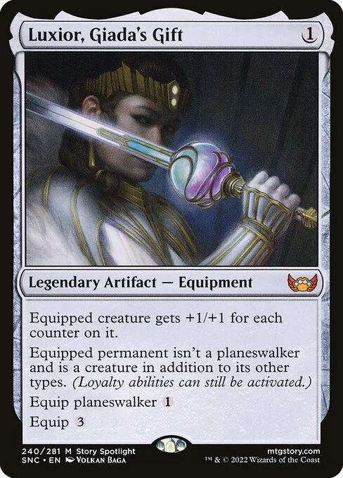 Luxior, Giada's Gift, carta Magic di tipo Legendary Artifact — Equipment illustrata da Volkan Baǵa