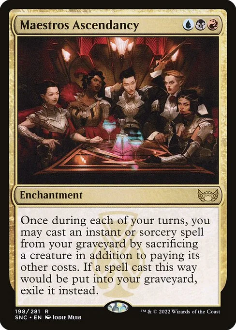 Maestros Ascendancy, carta Magic di tipo Enchantment illustrata da Jodie Muir