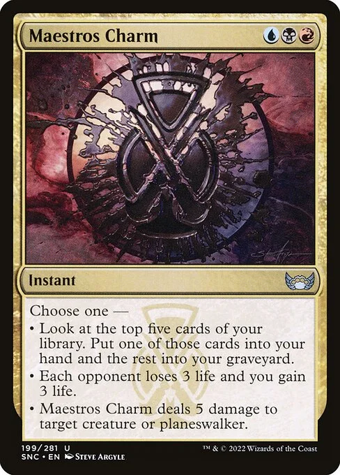 Maestros Charm, carta Magic di tipo Instant illustrata da Steve Argyle