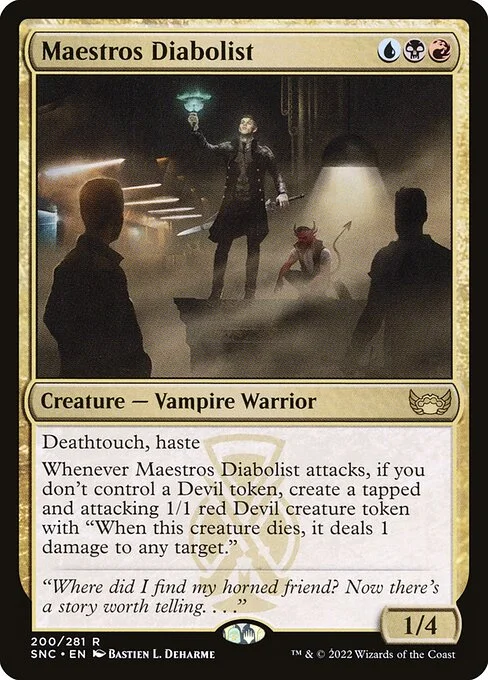 Maestros Diabolist, carta Magic di tipo Creature — Vampire Warrior illustrata da Bastien L. Deharme
