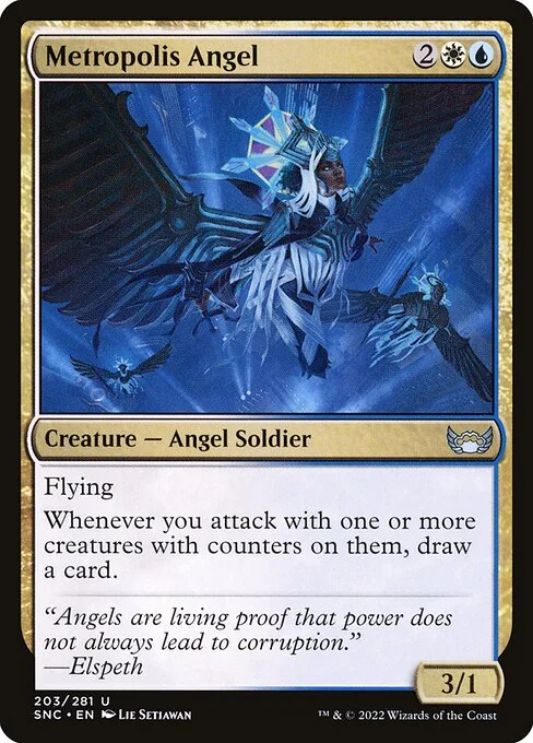 Metropolis Angel, carta Magic di tipo Creature — Angel Soldier illustrata da Lie Setiawan