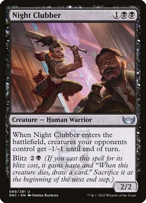 Night Clubber, carta Magic di tipo Creature — Human Warrior illustrata da Joshua Raphael