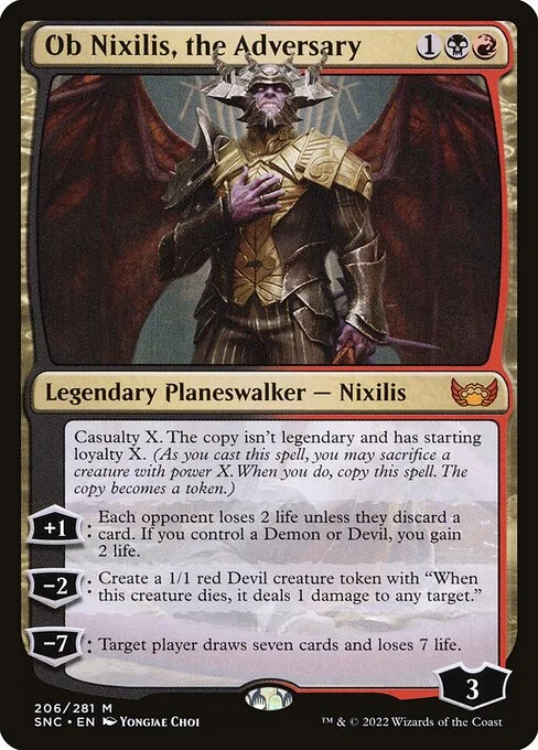Ob Nixilis, the Adversary, carta Magic di tipo Legendary Planeswalker — Nixilis illustrata da Yongjae Choi