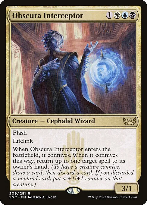 Obscura Interceptor, carta Magic di tipo Creature — Octopus Wizard illustrata da Jason A. Engle