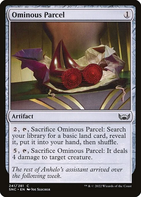 Ominous Parcel, carta Magic di tipo Artifact illustrata da Joe Slucher