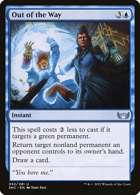 Out of the Way, carta Magic di tipo Instant illustrata da Tony Foti