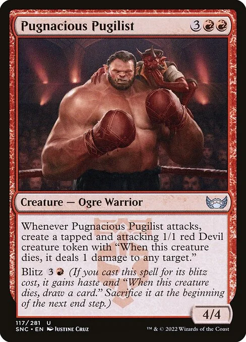Pugnacious Pugilist, carta Magic di tipo Creature — Ogre Warrior illustrata da Justine Cruz