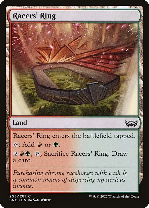Racers' Ring, carta Magic di tipo Land illustrata da Sam White
