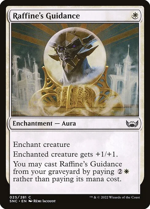 Raffine's Guidance, carta Magic di tipo Enchantment — Aura illustrata da Rémi Jacquot