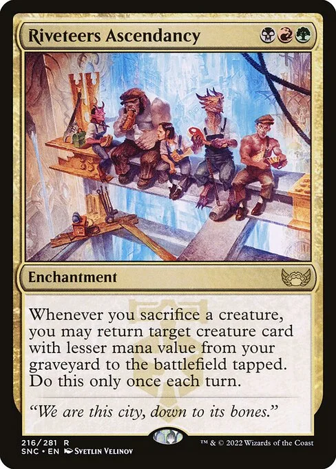 Riveteers Ascendancy, carta Magic di tipo Enchantment illustrata da Svetlin Velinov
