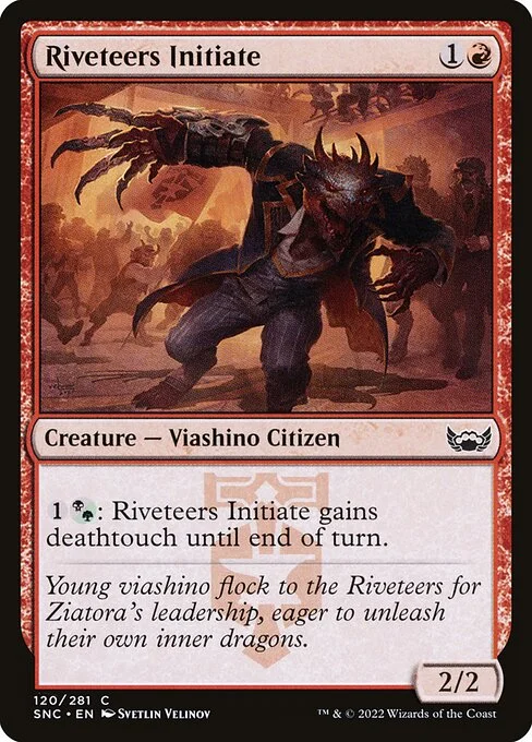 Riveteers Initiate, carta Magic di tipo Creature — Lizard Citizen illustrata da Svetlin Velinov