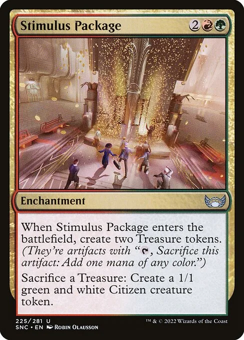 Stimulus Package, carta Magic di tipo Enchantment illustrata da Robin Olausson