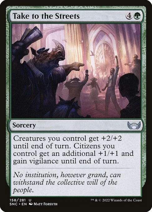 Take to the Streets, carta Magic di tipo Sorcery illustrata da Matt Forsyth