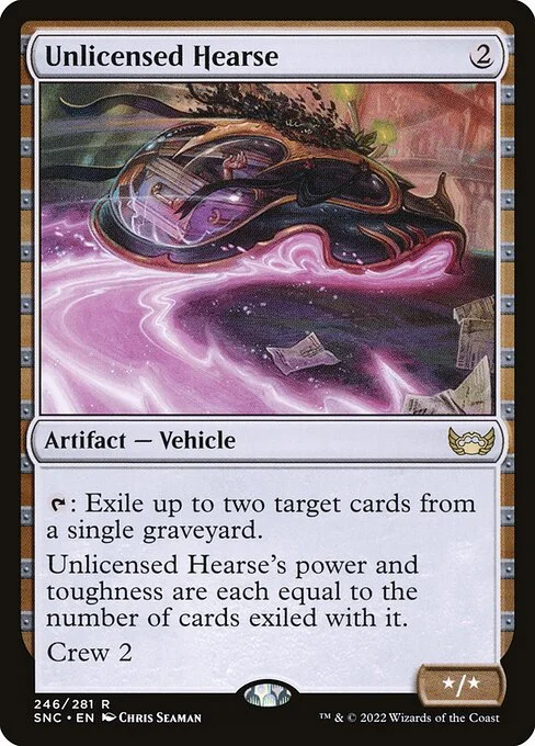 Unlicensed Hearse, carta Magic di tipo Artifact — Vehicle illustrata da Chris Seaman