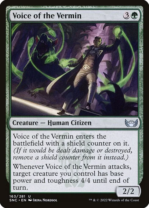 Voice of the Vermin, carta Magic di tipo Creature — Human Citizen illustrata da Irina Nordsol