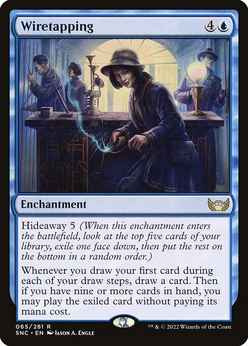 Wiretapping, carta Magic di tipo Enchantment illustrata da Jason A. Engle