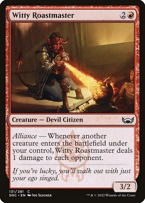 Witty Roastmaster, carta Magic di tipo Creature — Devil Citizen illustrata da Joe Slucher