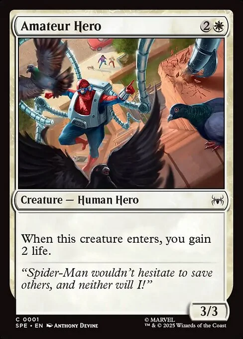 Amateur Hero, carta Magic di tipo Creature — Human Hero illustrata da Anthony Devine