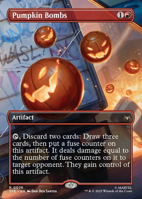 Pumpkin Bombs, carta Magic di tipo Artifact illustrata da Dan Dos Santos