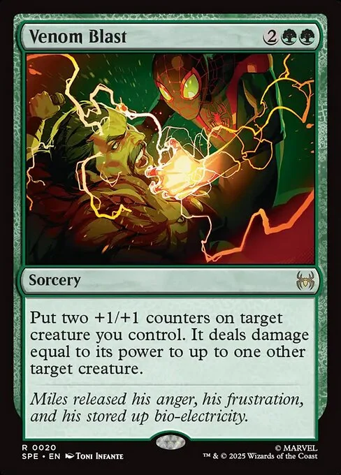 Venom Blast, carta Magic di tipo Sorcery illustrata da Toni Infante