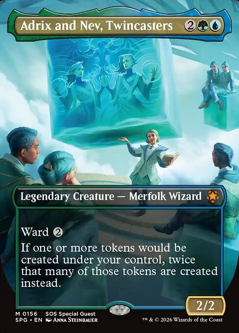 Adrix and Nev, Twincasters, carta Magic di tipo Legendary Creature — Merfolk Wizard illustrata da Anna Steinbauer