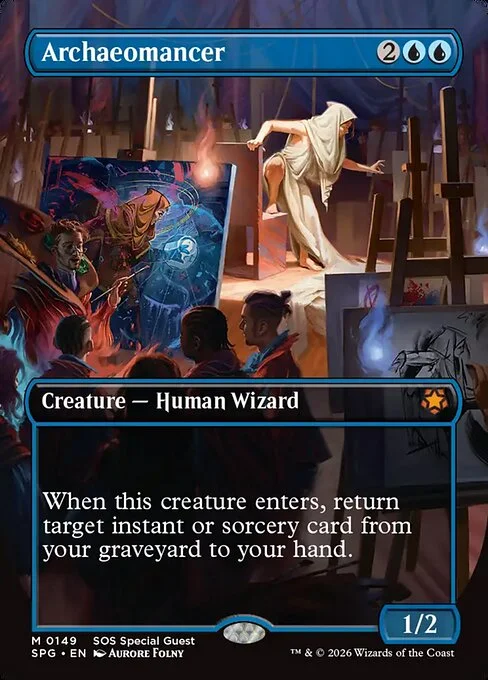 Archaeomancer, carta Magic di tipo Creature — Human Wizard illustrata da Aurore Folny