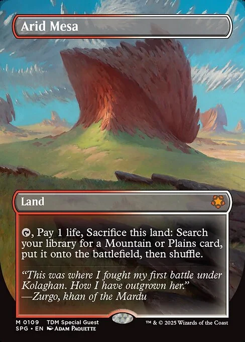 Arid Mesa, carta Magic di tipo Land illustrata da Adam Paquette