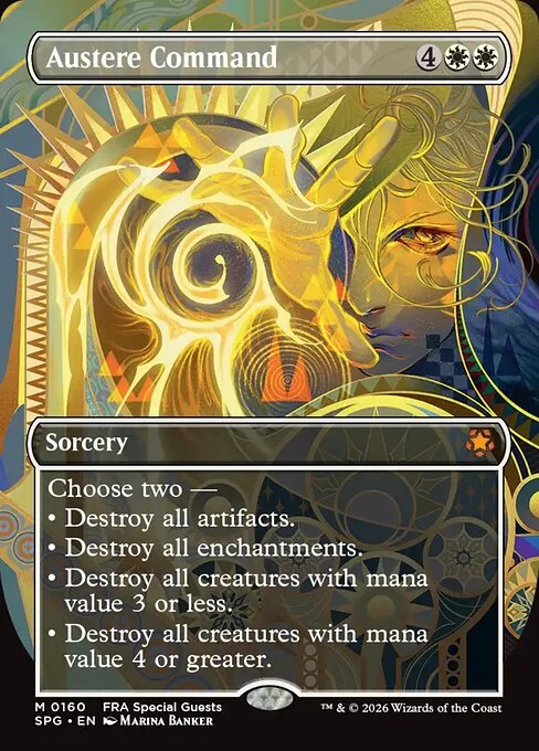 Austere Command, carta Magic di tipo Sorcery illustrata da Marina Banker