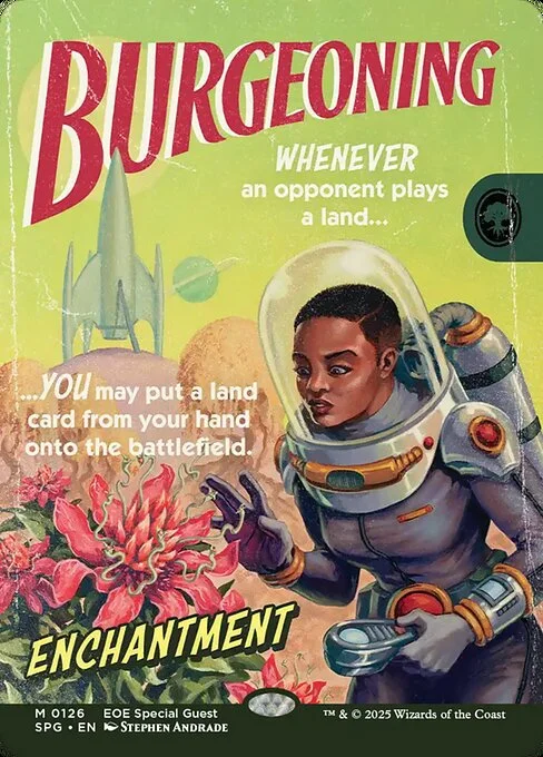 Burgeoning, carta Magic di tipo Enchantment illustrata da Stephen Andrade