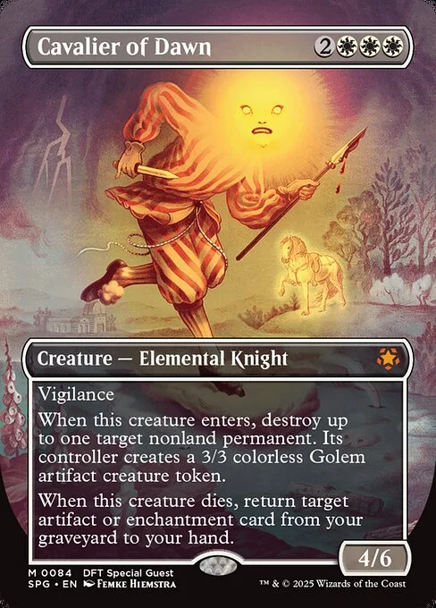 Cavalier of Dawn, carta Magic di tipo Creature — Elemental Knight illustrata da Femke Hiemstra