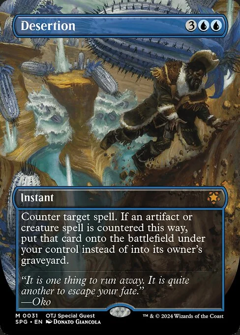 Desertion, carta Magic di tipo Instant illustrata da Donato Giancola