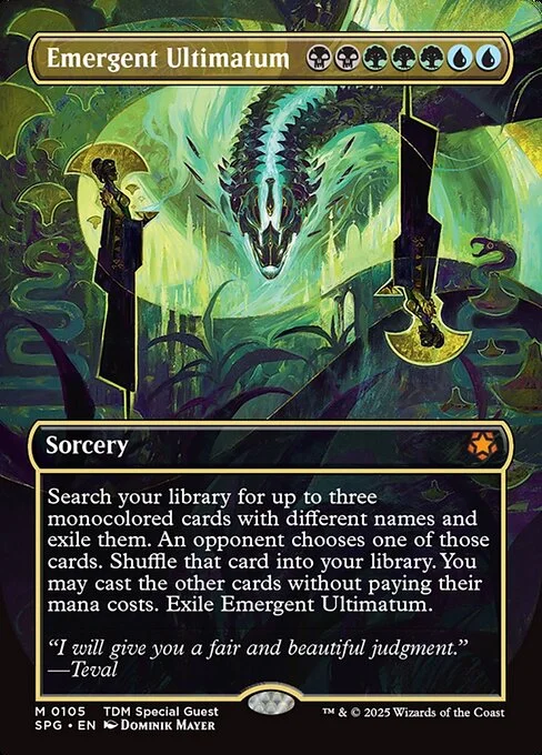 Emergent Ultimatum, carta Magic di tipo Sorcery illustrata da Dominik Mayer