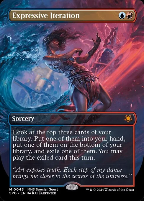 Expressive Iteration, carta Magic di tipo Sorcery illustrata da Kai Carpenter