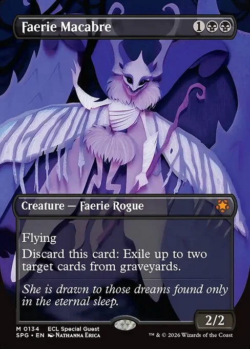 Faerie Macabre, carta Magic di tipo Creature — Faerie Rogue illustrata da Nathanna Erica
