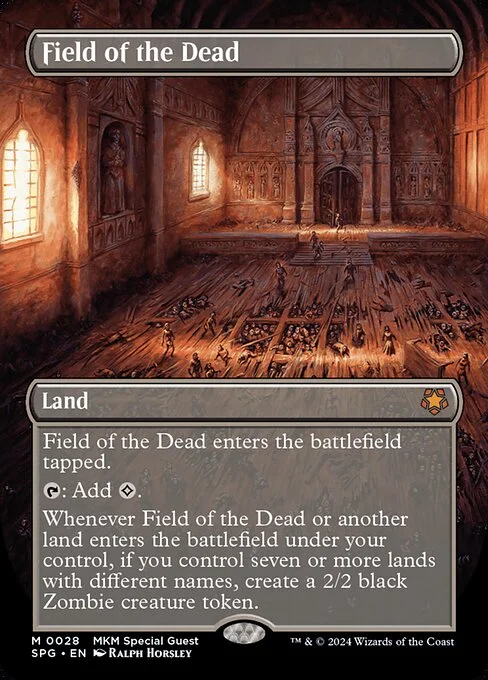 Field of the Dead, carta Magic di tipo Land illustrata da Ralph Horsley