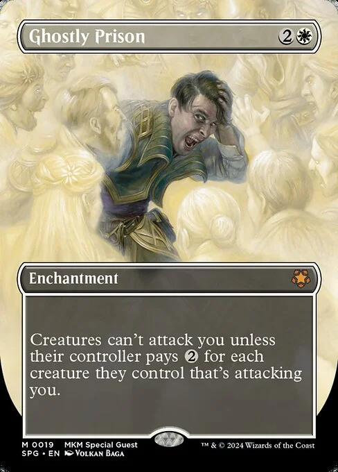 Ghostly Prison, carta Magic di tipo Enchantment illustrata da Volkan Baǵa