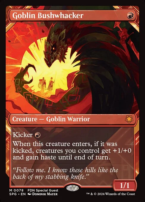 Goblin Bushwhacker, carta Magic di tipo Creature — Goblin Warrior illustrata da Dominik Mayer