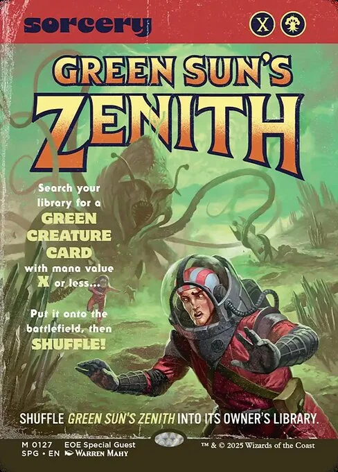 Green Sun's Zenith, carta Magic di tipo Sorcery illustrata da Warren Mahy