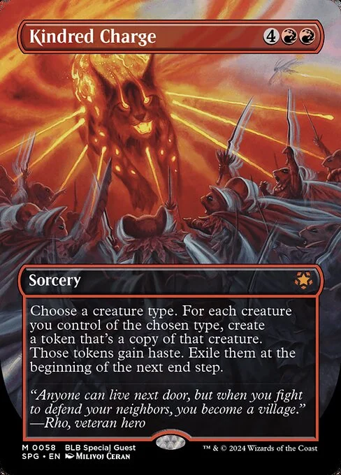 Kindred Charge, carta Magic di tipo Sorcery illustrata da Milivoj Ćeran