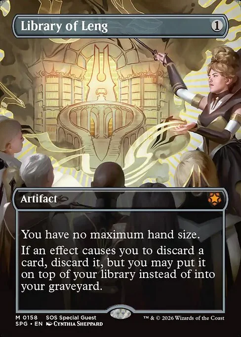 Library of Leng, carta Magic di tipo Artifact illustrata da Cynthia Sheppard