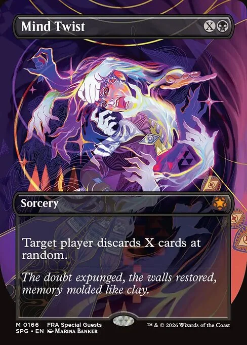 Mind Twist, carta Magic di tipo Sorcery illustrata da Marina Banker