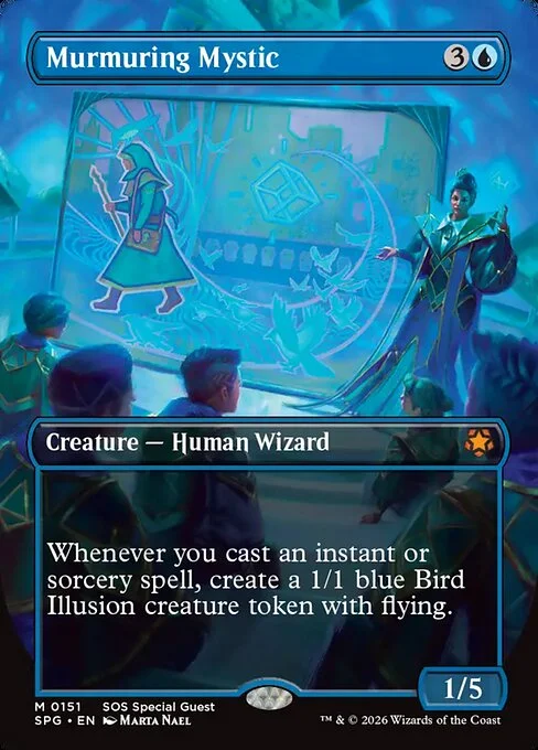 Murmuring Mystic, carta Magic di tipo Creature — Human Wizard illustrata da Marta Nael