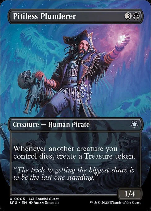 Pitiless Plunderer, carta Magic di tipo Creature — Human Pirate illustrata da Johan Grenier