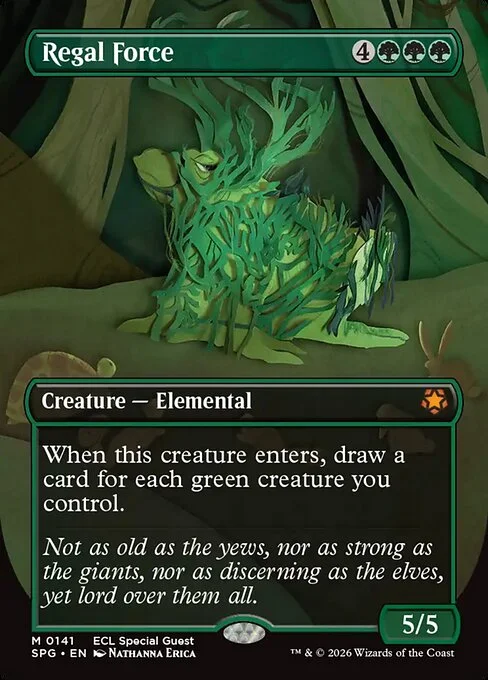 Regal Force, carta Magic di tipo Creature — Elemental illustrata da Nathanna Erica