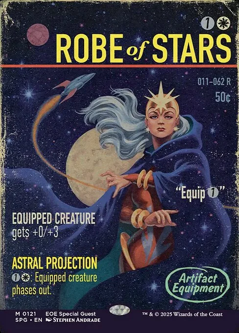 Robe of Stars, carta Magic di tipo Artifact — Equipment illustrata da Stephen Andrade