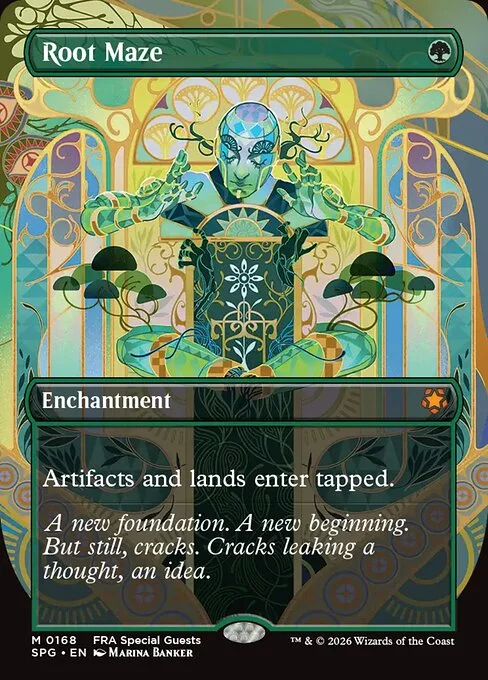 Root Maze, carta Magic di tipo Enchantment illustrata da Marina Banker