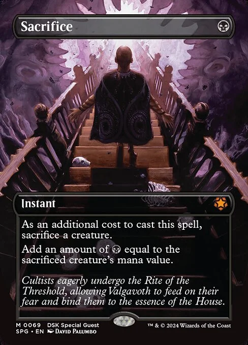 Sacrifice, carta Magic di tipo Instant illustrata da David Palumbo