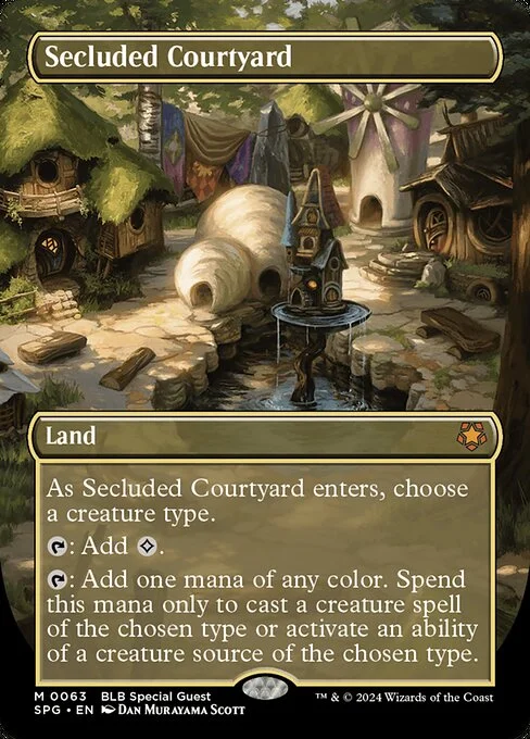 Secluded Courtyard, carta Magic di tipo Land illustrata da Dan Murayama Scott