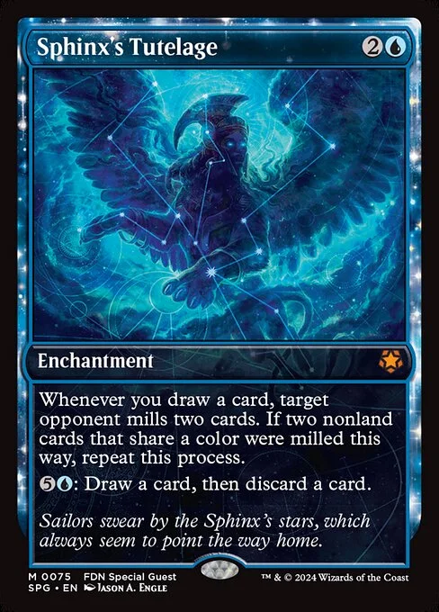 Sphinx's Tutelage, carta Magic di tipo Enchantment illustrata da Jason A. Engle